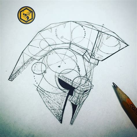 Gladiator helmet sketch | Greece art, Art tattoo, Body art tattoos