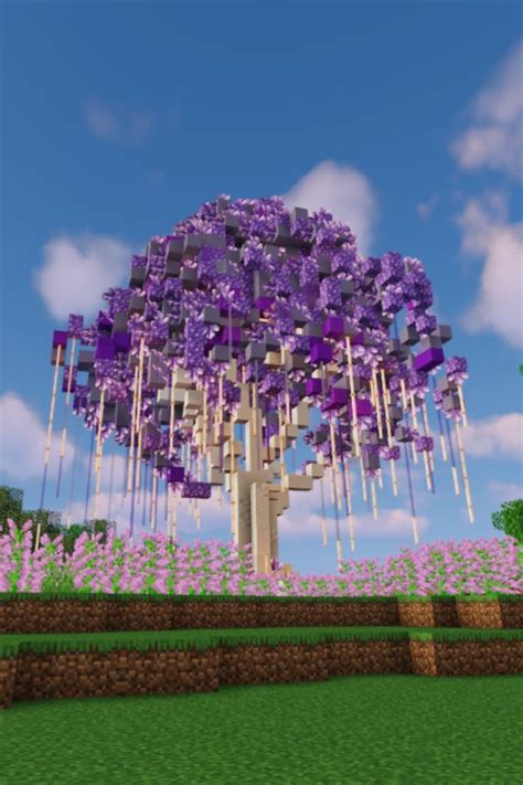 Minecraft | Amethyst Tree | Minecraft projects, Minecraft tree ...