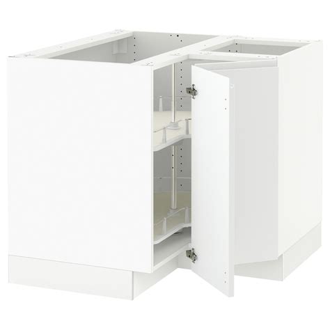 SEKTION Corner base cabinet with carousel, white, Voxtorp matt white ...