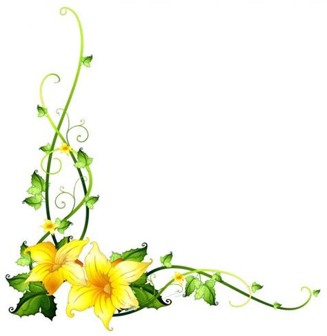 Free Vector | Border template with yellow flowers | Diseño gráfico de ...