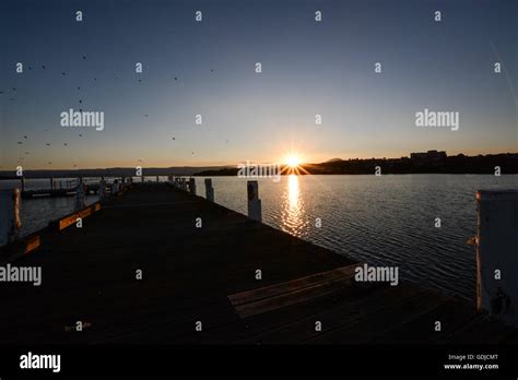 Sunset on lake Illawarra Stock Photo - Alamy