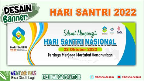 Cara Mudah Desain Banner Spanduk Hari Santri Nasional 2022 dengan ...