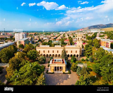 The Joseph Stalin Museum aerial panoramic view in Gori, Georgia. Museum ...