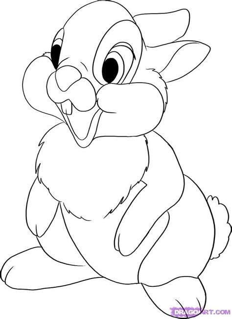 How To Draw Thumper From Bambi, Step by Step, Drawing Guide, by Dawn ...