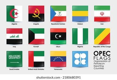 Set Opec 13 Countries Flags Simple Stock Vector (Royalty Free ...