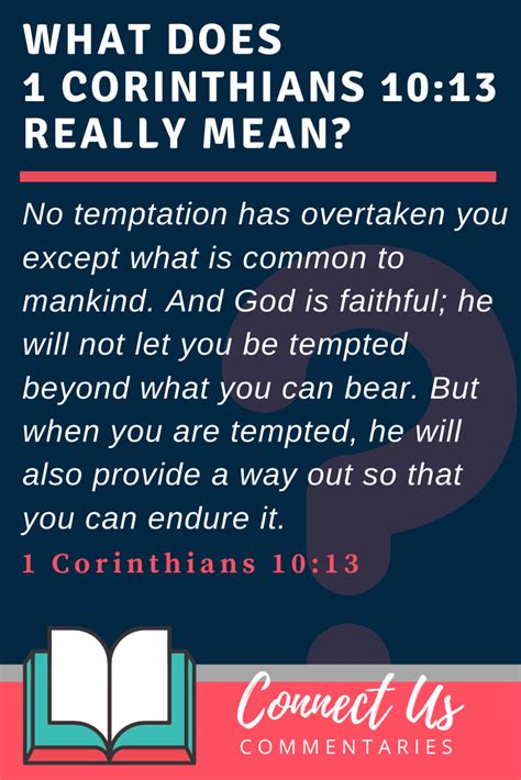 1 Corinthians 10:13 Meaning of No Temptation Has Overtaken You – ConnectUS