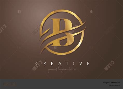 B Letter Heraldic Logo Vector Illustration Stock Vector