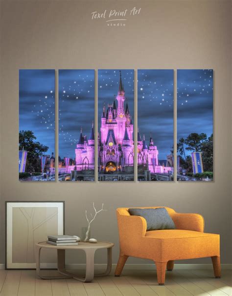 Disney Castle Canvas Print Kids Room Decor Disneyland Nursery - Etsy