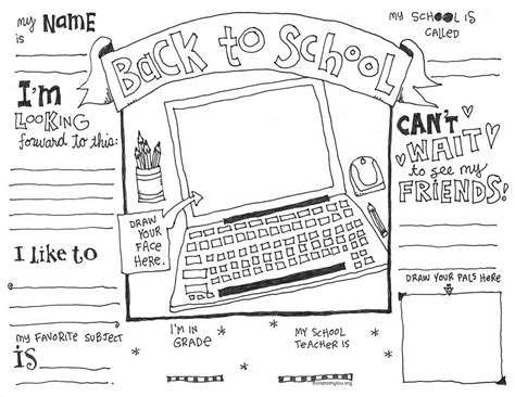 Free Printable First Day Of School Coloring Pages