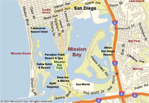 Map of Mission Bay - San Diego, California