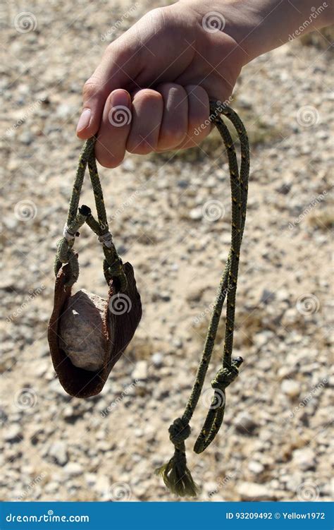 Ancient Weapon - Sling for Stone Throwing. Stock Photo - Image of ...