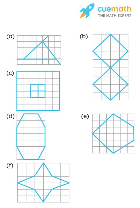 Trace each figure and draw the lines of symmetry, if any