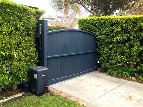 Arched Top Automatic Slide Entry Driveway & Security Gates in Black ...