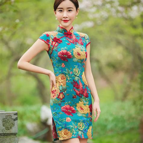 Chinese cheongsam oriental style dresses elegant women modified modern ...