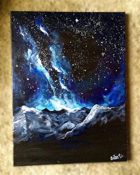 Items similar to Blue painting, galaxy art, galaxy painting, space art ...