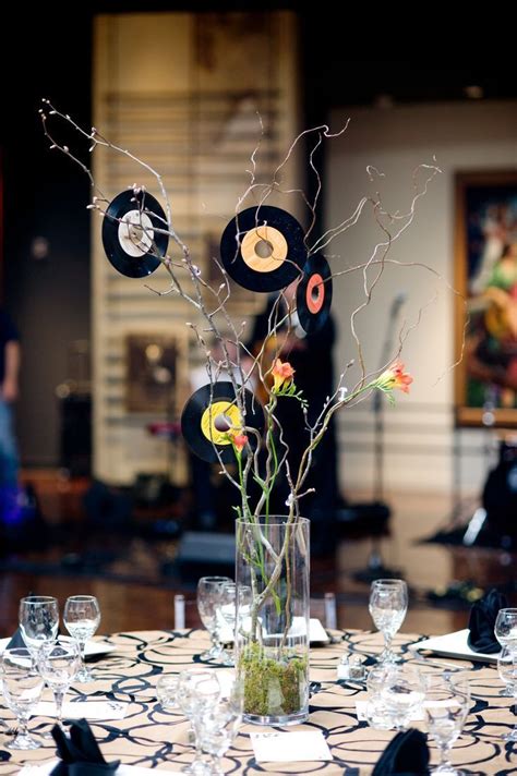 Using 45 Records Centerpieces | Disco birthday party, Music ...