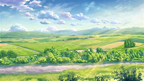 Green Anime Landscape HD Wallpaper | 1920x1080 | ID:55875 ...