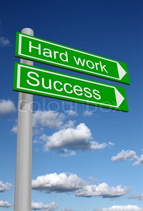 Signpost showing the way to success through hard work | Stock Photo ...