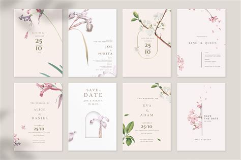 40 Minimalist Floral Wedding Cards on Behance