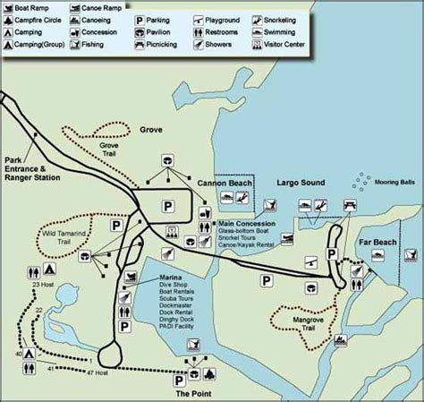 John Pennekamp Park Map - Islands With Names