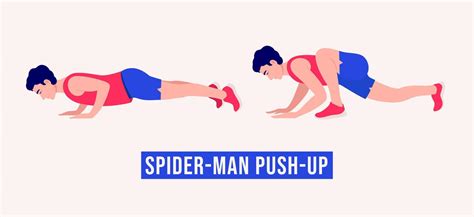 Spiderman push up exercise, Men workout fitness, aerobic and exercises ...