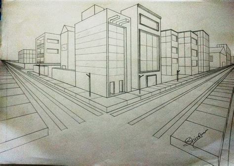 2 Point Perspective Drawing Buildings