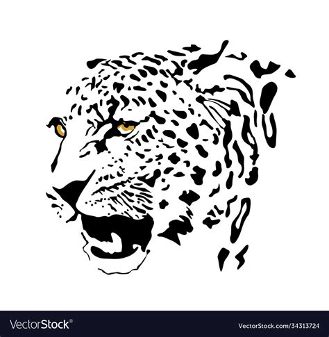 Drawing a spotted leopard Royalty Free Vector Image