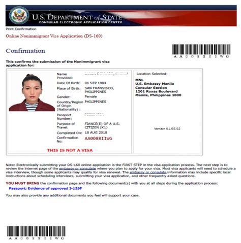 Sample Us Visa Ds 160 Form Confirmation Page Immihelp | Porn Sex Picture