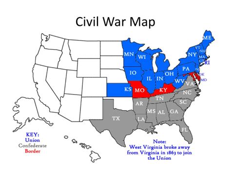 Us Map Civil War Era - Map