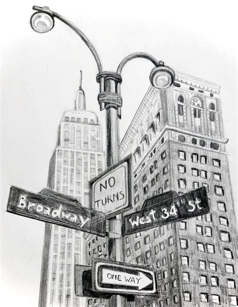 New York Drawing | New york drawing, Cityscape drawing, Art drawings