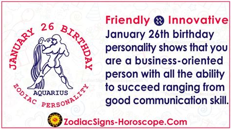 January 26 Zodiac – Complete Birthday Personality and Horoscope | ZSH