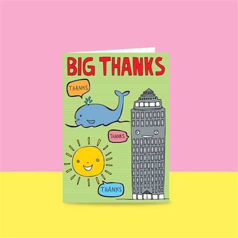 Thank You Card Big Thanks - Etsy