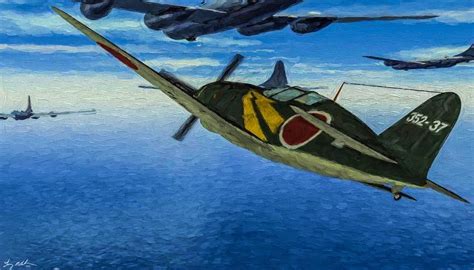 Mitsubishi J2M Raiden - Oil Digital Art by Tommy Anderson - Pixels