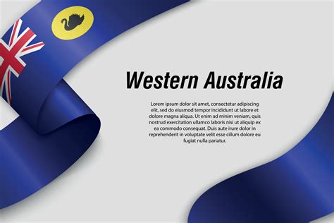 Waving ribbon or banner with flag State of Australia 6740464 Vector Art ...