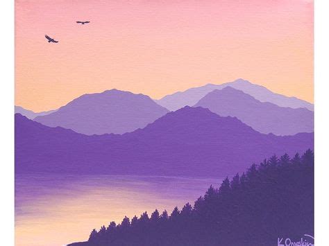 Mountain Lake Under a Dawn Sky original art - acrylic landscape ...