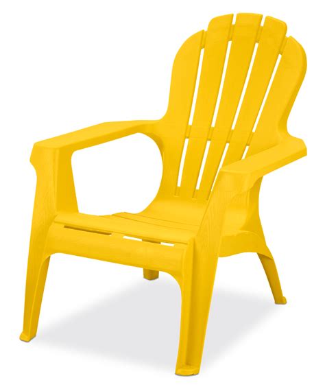 US Leisure Resin Adirondack Plastic Patio Furniture Chair, Yellow ...