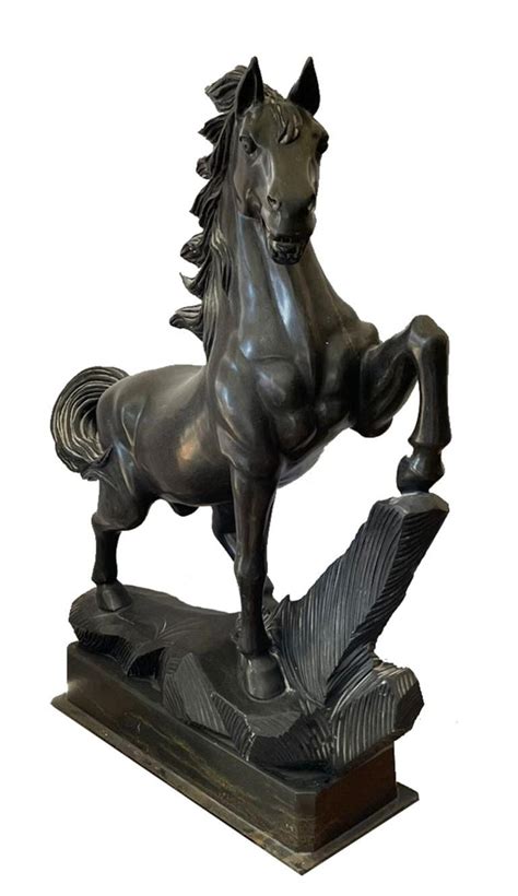 Horse, Black Marble Animal Sculpture at 1stDibs