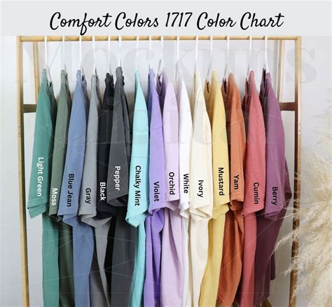 Comfort Colors 1717 Color Chart Comfort Colors Size Chart 1717 Color ...