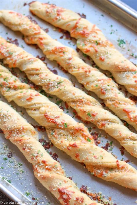 Cheesy Garlic Herb Breadsticks | Celebrating Sweets