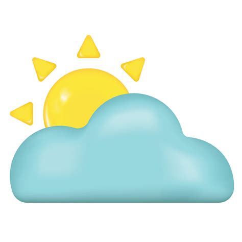 Cloud with sun emoji icon. Cloudy sunny day weather symbol. Vector ...