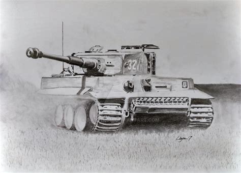 Tank Pencil Drawing