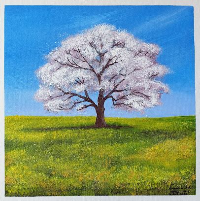 "Cherry Blossom Tree" Acrylic Painting By Khristine Cloribel