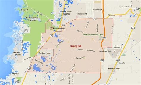 Map Spring Hill Florida