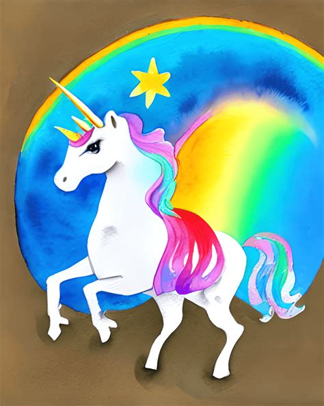 Watercolor Unicorn Rainbow · Creative Fabrica