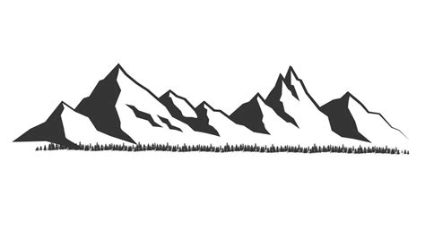 Mountains vector.Mountain range silhouette isolated vector illustration ...