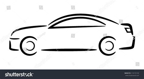 Car Outline Auto Silhouette Outline Vector Stock Vector (Royalty Free ...