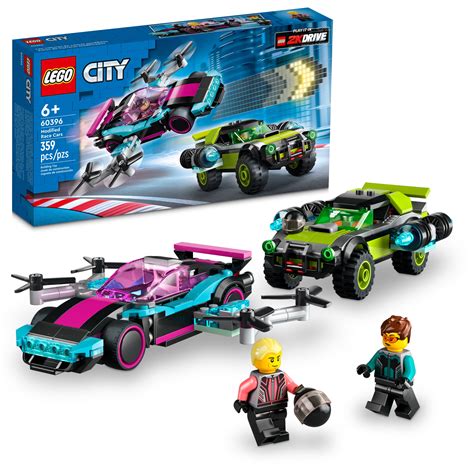 LEGO City Modified Race Cars 60396 Toy Car Building Set, Includes 2 ...