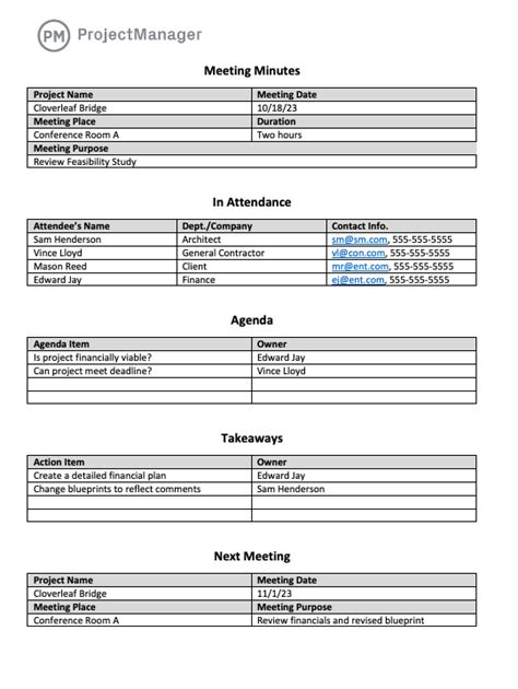 Meeting Minutes Template for Word (Free Download)