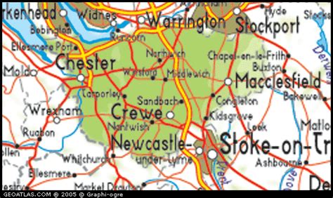 Cheshire Political Regional Map | United Kingdom Map Regional City Province