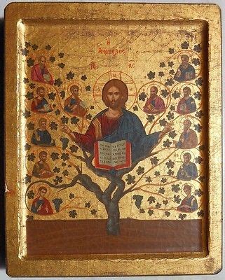 JESUS Christ VINE TREE - HIGH QUALITY Greek Byzantine Icon on Wood ...